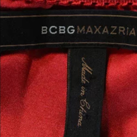 BCBG Max Azria red ruffled one solder dress - Picture 2 of 7